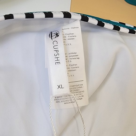 CUPSHE Women's Leafy Wrap Tie Bikini Set Halter Back Bow Low Waisted size XL NEW - Picture 12 of 15